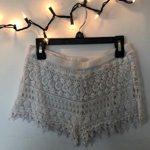 White H&M Cozy Pattern Shorts